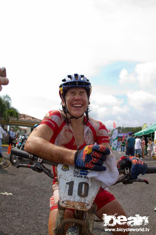 Rebecca Rush after finishing the stage