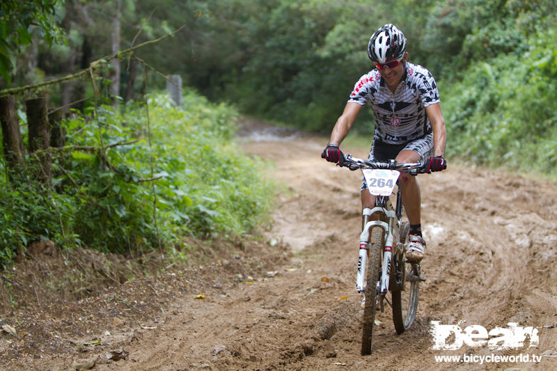 trek rider in the mud