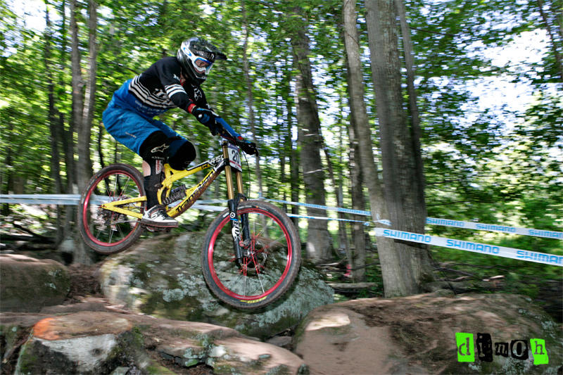 Transitions Bryn Atkinson tesing out lines over the rocks