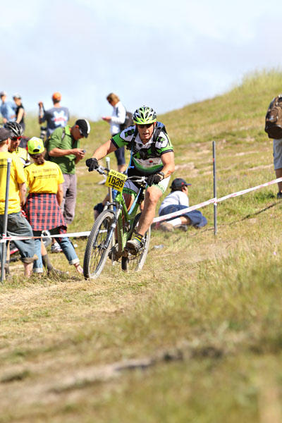 Keith Wilson of Bicycle World TV coming back to the finish at the 2011 Sea Otter clasic