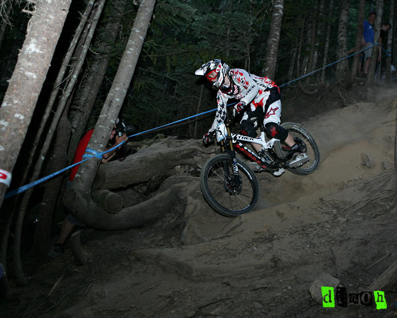 Justin Leov of Trek World Racing on his way to another podium in the Canadian Open Downhill