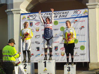 Jackie Harmony on the top step of the podium at Pan American games